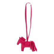 Hermes Rodeo Pink Soft Leather Horse Charm Keychain available at Queen Bee of Beverly Hills