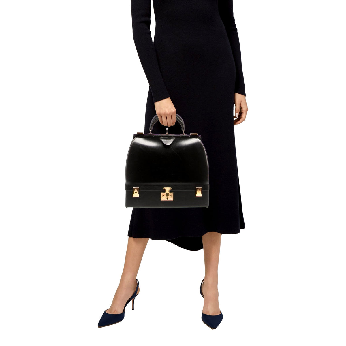 Hermes Vintage Sac Mallette Vanity Trunk Top Handle Bag