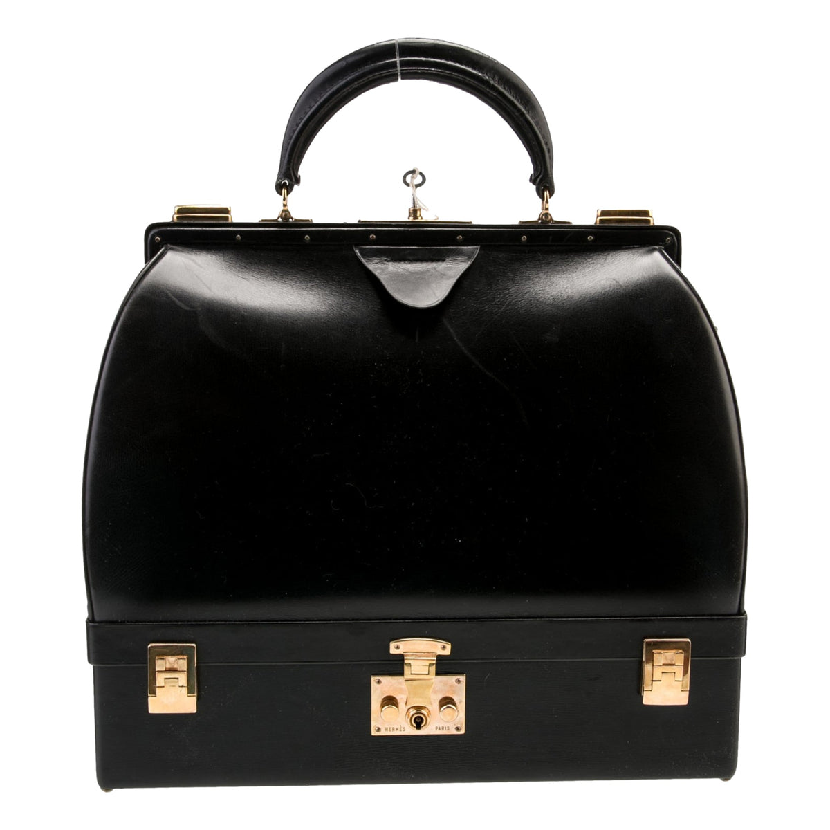 Hermes Vintage Sac Mallette Vanity Trunk Top Handle Bag