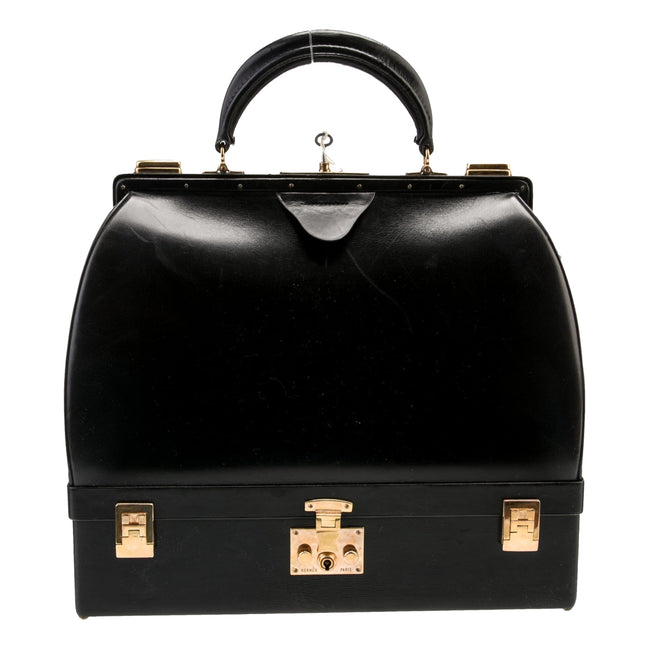 Hermes Vintage Sac Mallette Vanity Trunk Top Handle Bag