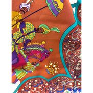 Hermès Burgundy Silk Square Scarf with Equestrian Print - available at Queen Bee of Beverly Hills. 