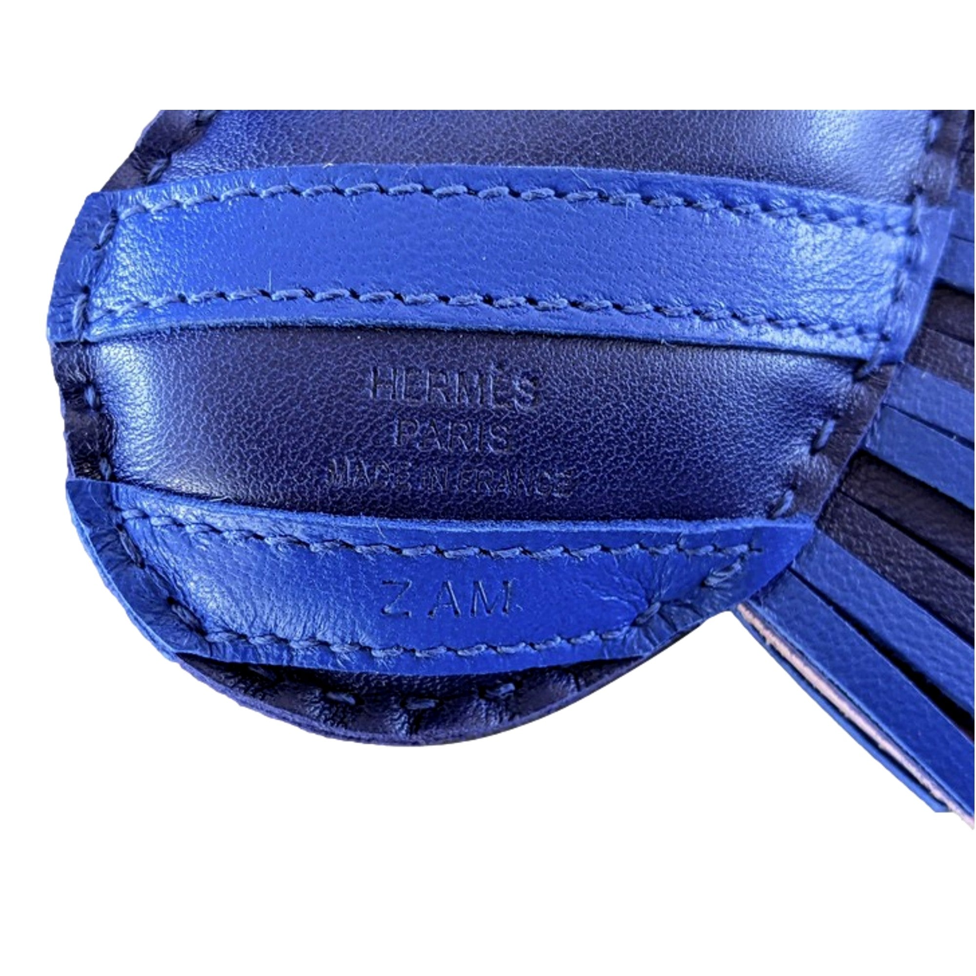 Hermes Zebra Geegee Savannah Blue and Pink Lambskin Charm available at Queen Bee of Beverly Hills