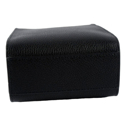 Jimmy Choo Black Leather Mini Shopper Handbag Crossbody Embossed Logo available at Queen Bee of Beverly Hills