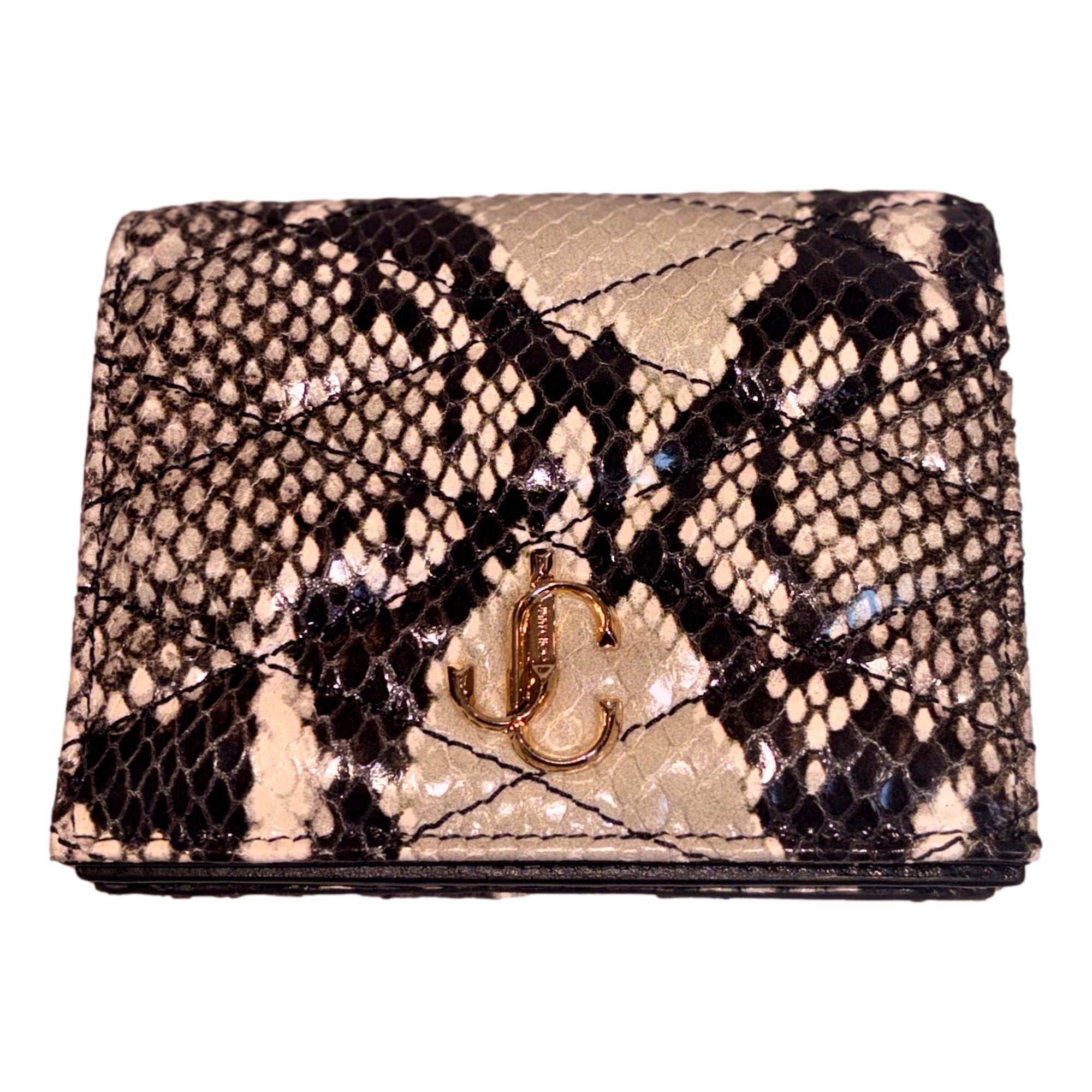 Jimmy Choo Farone Animal Print Leather Card Case Wallet available at Queen Bee of Beverly Hills