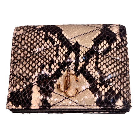 Jimmy Choo Farone Animal Print Leather Card Case Wallet available at Queen Bee of Beverly Hills