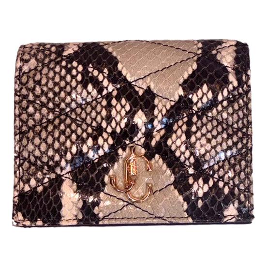 Jimmy Choo Farone Animal Print Leather Card Case Wallet available at Queen Bee of Beverly Hills