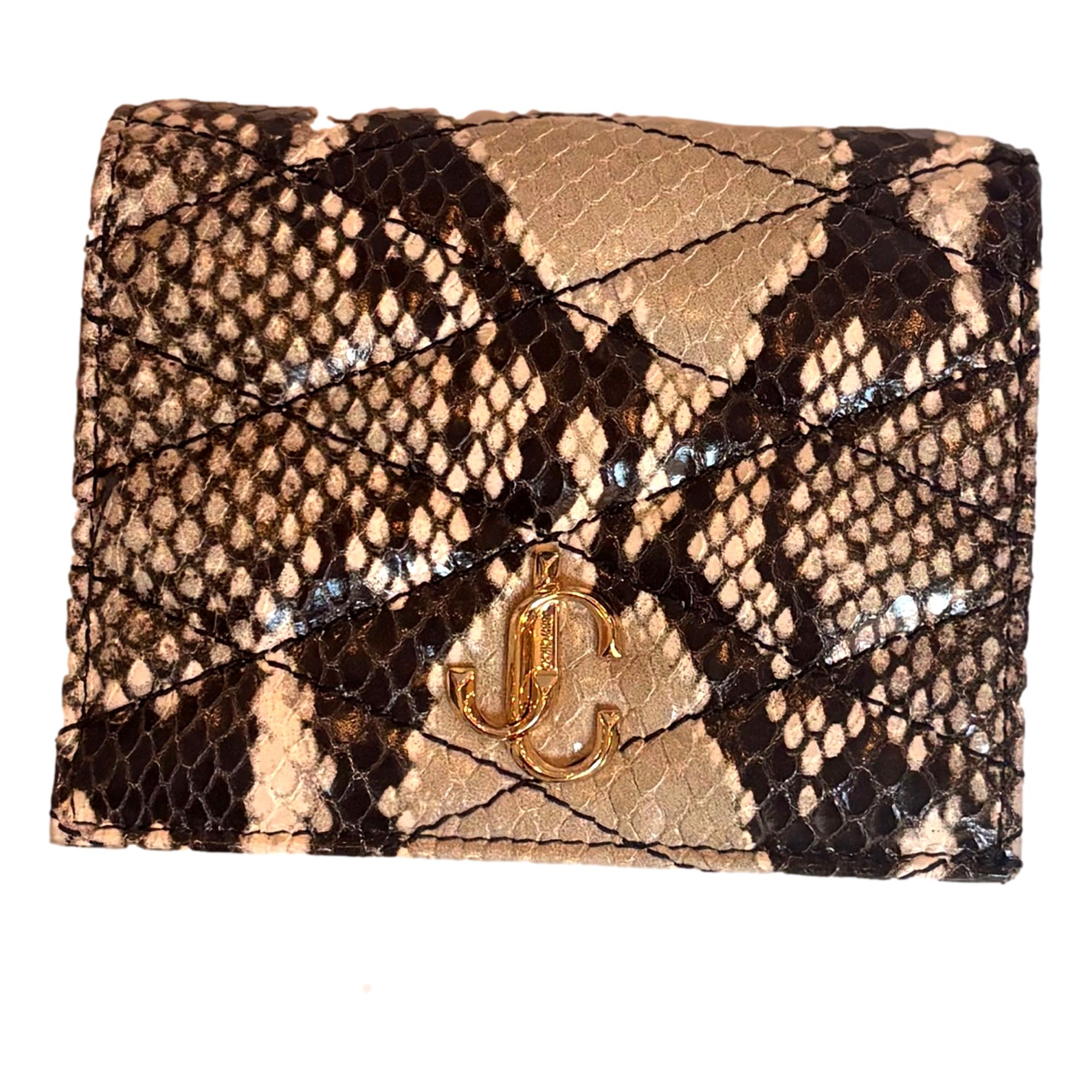 Jimmy Choo Farone Animal Print Leather Card Case Wallet available at Queen Bee of Beverly Hills