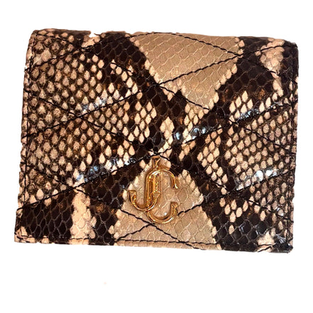 Jimmy Choo Farone Animal Print Leather Card Case Wallet available at Queen Bee of Beverly Hills