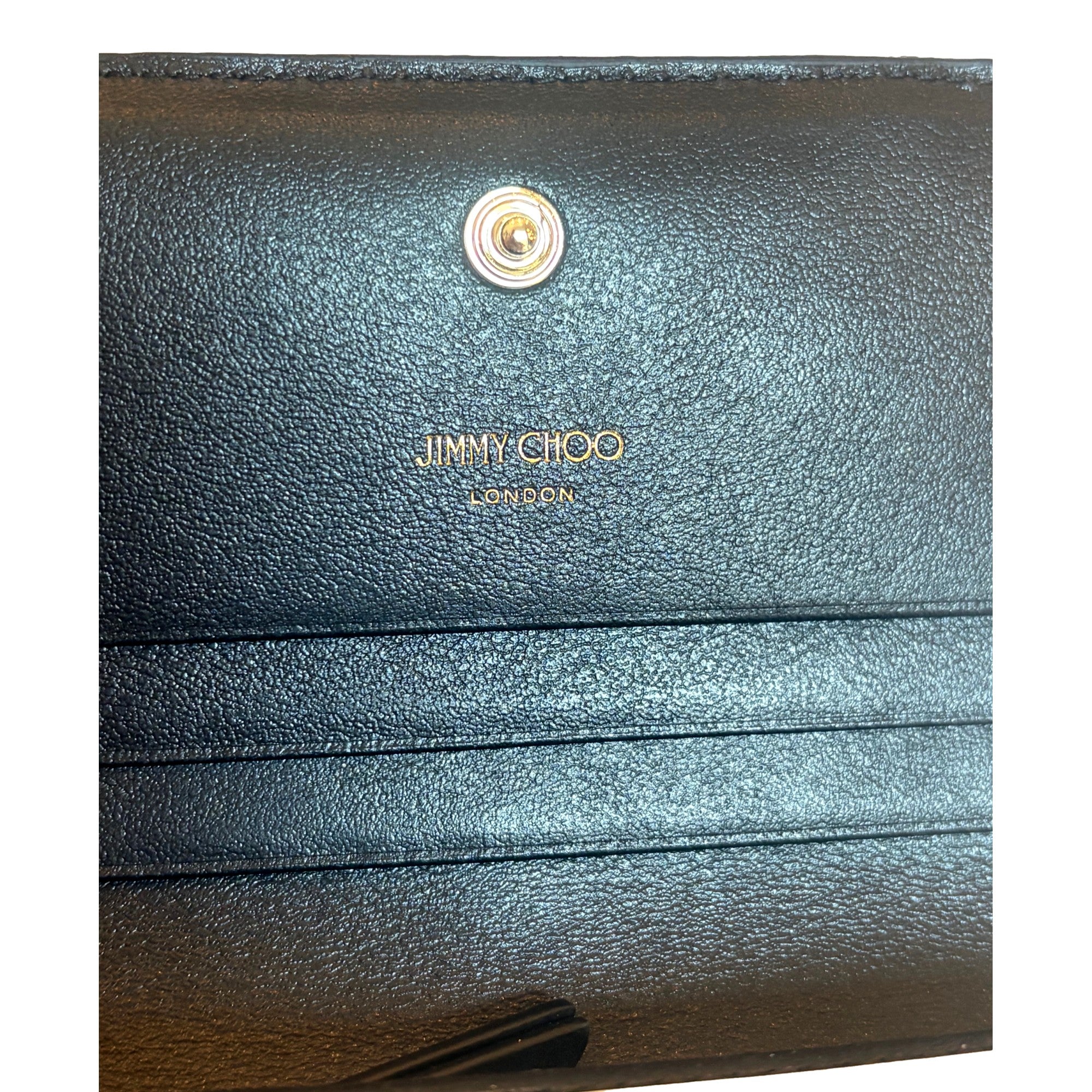 Jimmy Choo Farone Animal Print Leather Card Case Wallet available at Queen Bee of Beverly Hills