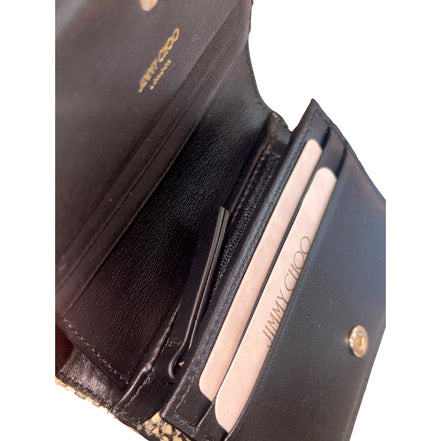 Jimmy Choo Farone Animal Print Leather Card Case Wallet available at Queen Bee of Beverly Hills