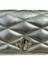 Jimmy Choo Farone Champagne Metallic Leather Card Case Wallet available at Queen Bee of Beverly Hills