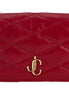 Jimmy Choo Farone Raspberry Red Leather Card Case Folding Wallet available at Queen Bee of Beverly Hills