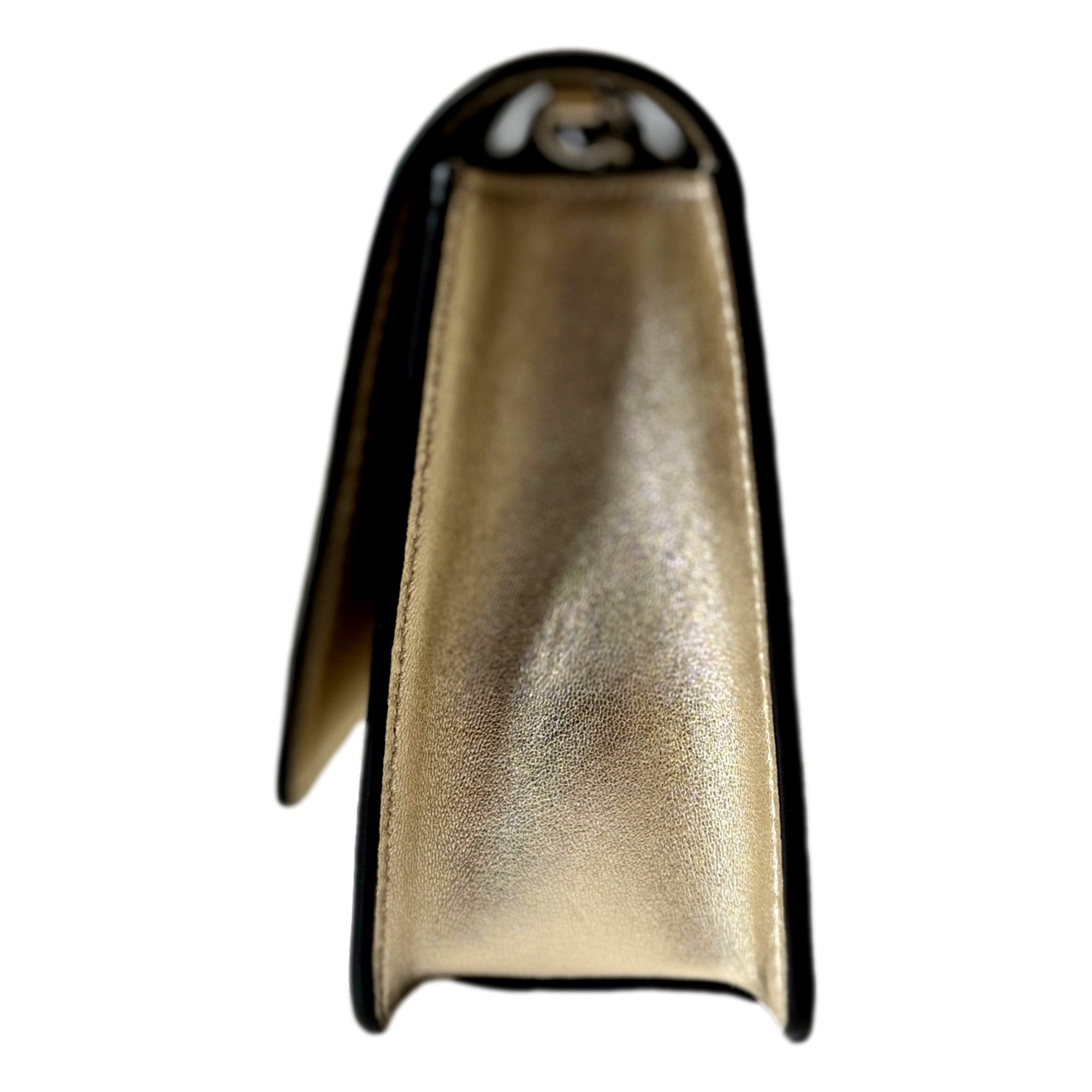 Jimmy Choo Kalina  Crossbody Clutch Bag Crystal Logo Metallic Gold available at Queen Bee of Beverly Hills