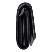 Jimmy Choo Loni Silver Leather Embossed Logo Tri-Fold Card Case Wallet available at Queen Bee of Beverly Hills