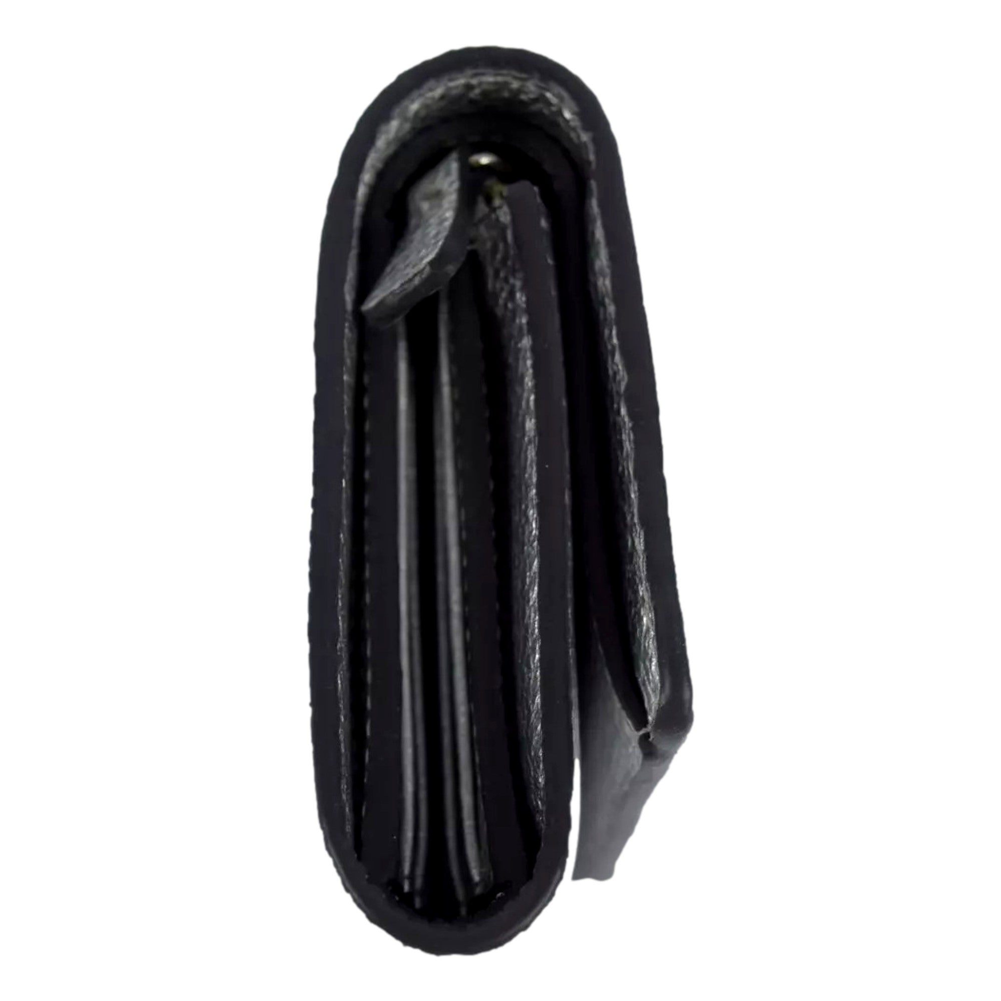 Jimmy Choo Loni Silver Leather Embossed Logo Tri-Fold Card Case Wallet available at Queen Bee of Beverly Hills