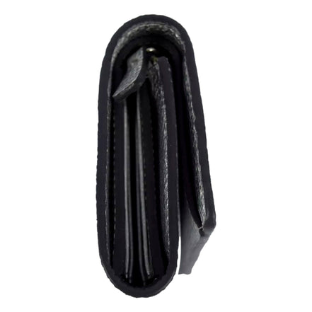 Jimmy Choo Loni Silver Leather Embossed Logo Tri-Fold Card Case Wallet available at Queen Bee of Beverly Hills