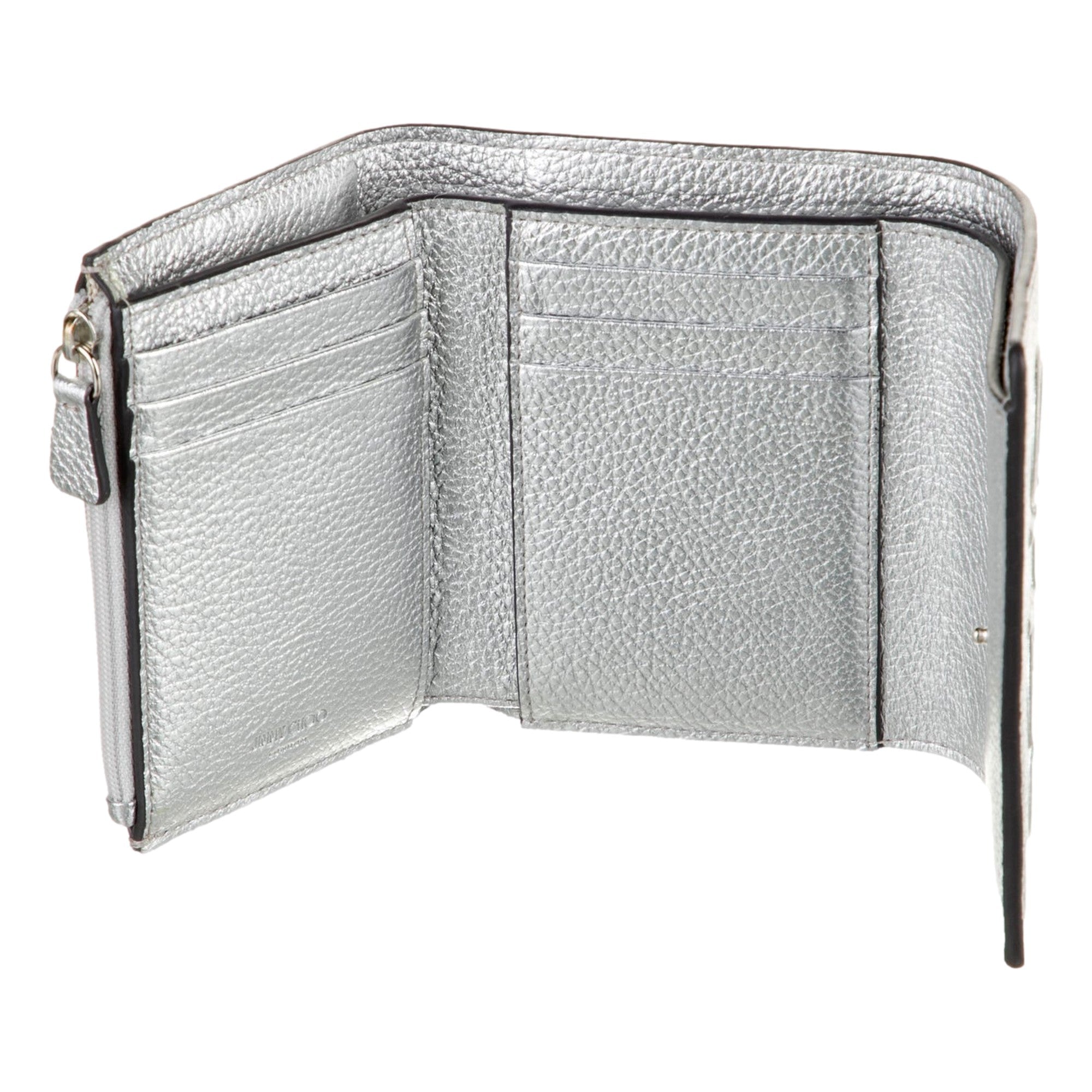 Jimmy Choo Loni Silver Tri-Fold Wallet | Queen Bee of Beverly Hills