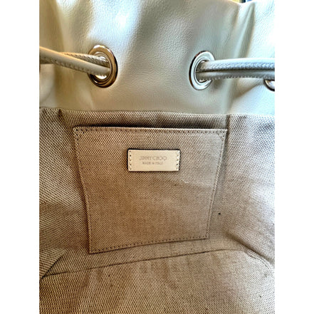 Jimmy Choo Marcheline Pearl Small Bucket Crossbody Bag Ivory available at Queen Bee of Beverly Hills