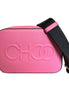 Jimmy Choo Peony Pink Leather Camera Crossbody Bag available at Queen Bee of Beverly Hills