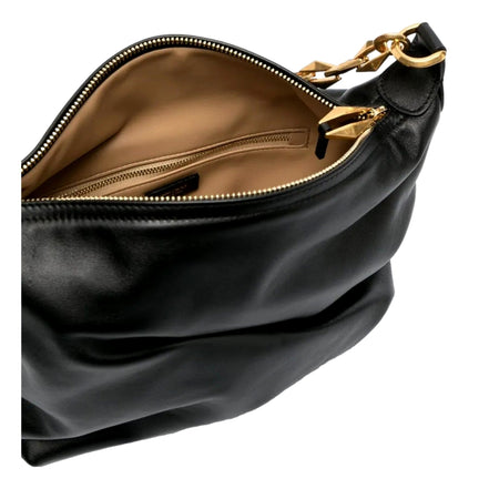 Jimmy Choo Soft Calfskin Black Diamond Chain Hobo Bag available at Queen Bee of Beverly Hills