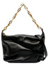 Jimmy Choo Soft Calfskin Black Diamond Chain Hobo Bag available at Queen Bee of Beverly Hills