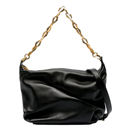 Jimmy Choo Soft Calfskin Black Diamond Chain Hobo Bag available at Queen Bee of Beverly Hills