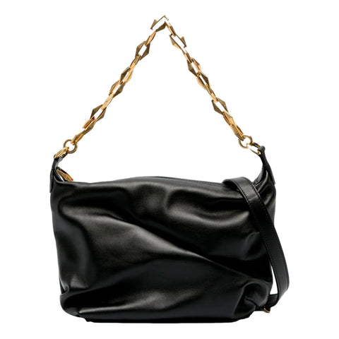 Jimmy Choo Soft Calfskin Black Diamond Chain Hobo Bag available at Queen Bee of Beverly Hills