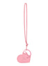 Christian Louboutin Leather Heart Calipso Pink Bag Charm Keychain