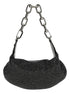 Christian Louboutin Le 54 Chain Black Crystal Studded Leather Shoulder Bag