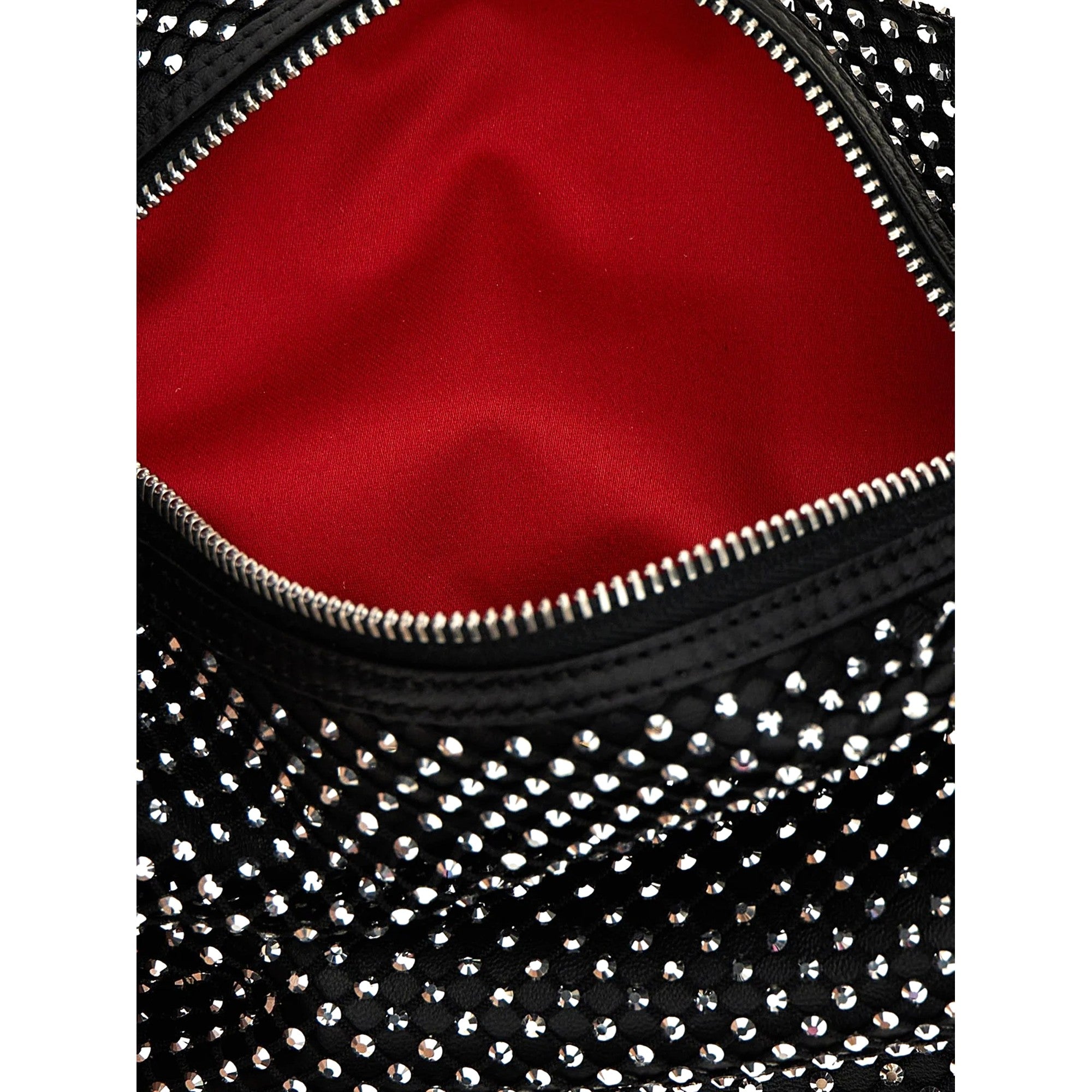 Christian Louboutin Le 54 Chain Black Crystal Studded Leather Shoulder Bag