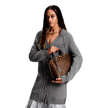 Louis Vuitton Alma PM Damier Ebene Top Handle Handbag available at Queen Bee of Beverly Hills