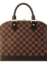 Louis Vuitton Alma PM Damier Ebene Top Handle Handbag available at Queen Bee of Beverly Hills