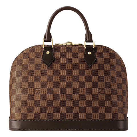 Louis Vuitton Alma PM Damier Ebene Top Handle Handbag available at Queen Bee of Beverly Hills