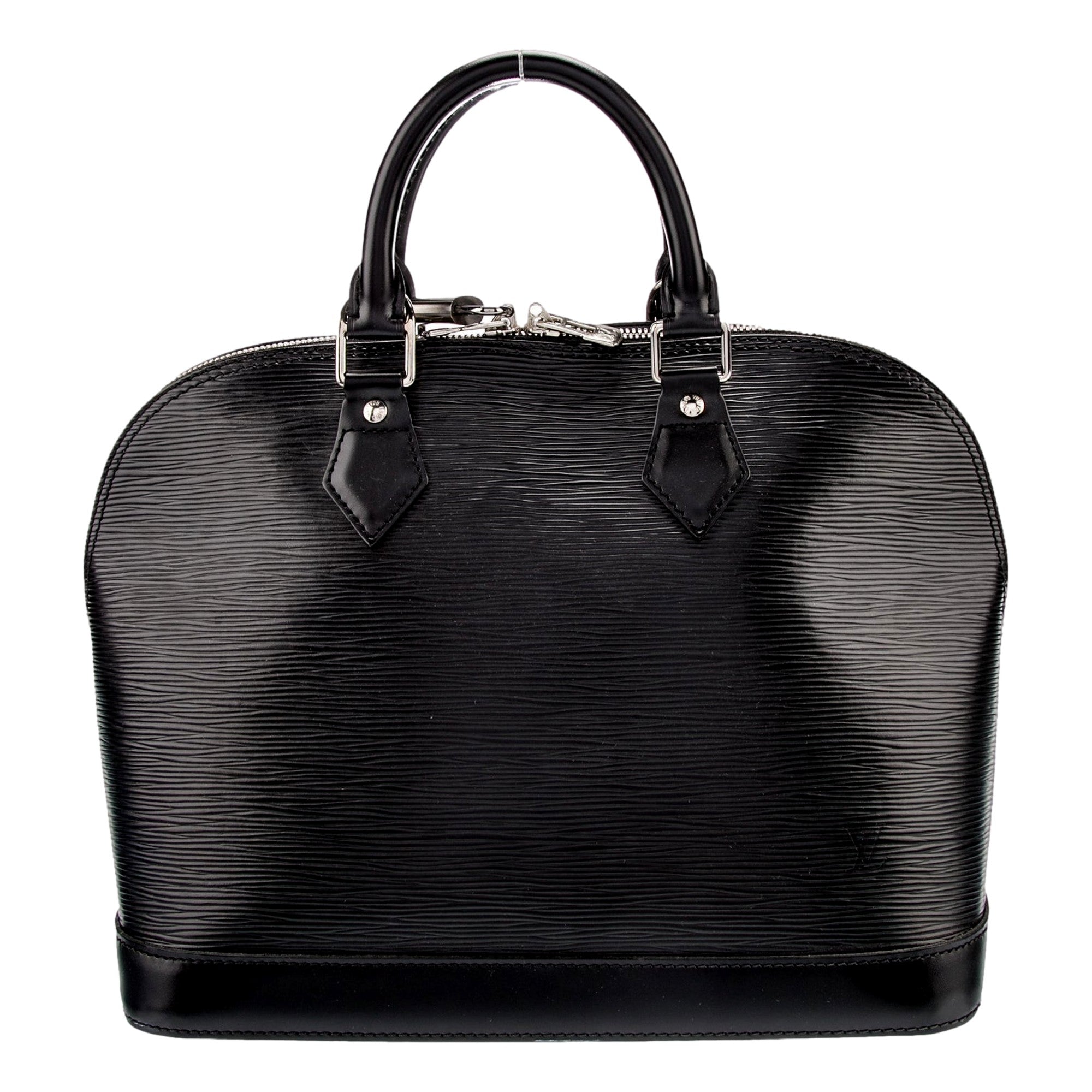 Louis Vuitton Alma Womens Handbag Black Epi Leather MM available at Queen Bee of Beverly Hills
