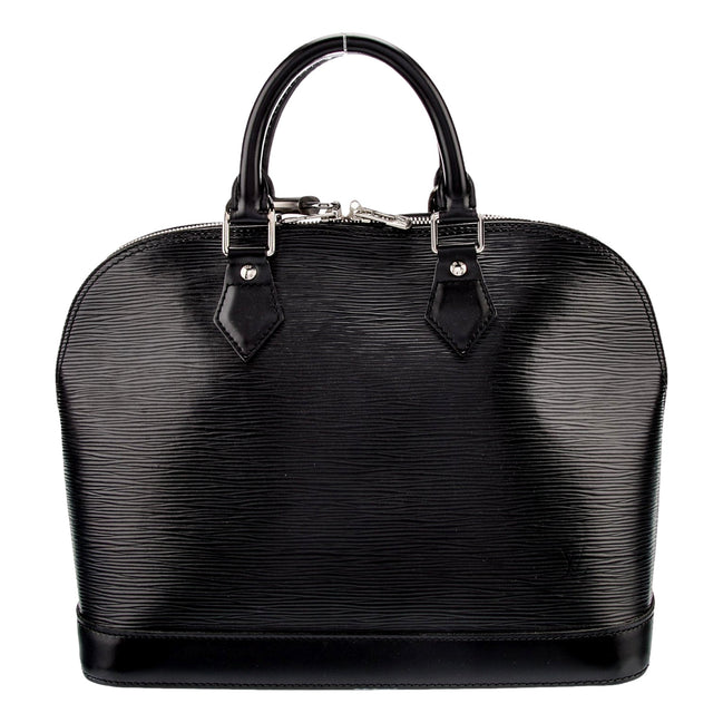 Louis Vuitton Alma Womens Handbag Black Epi Leather MM available at Queen Bee of Beverly Hills