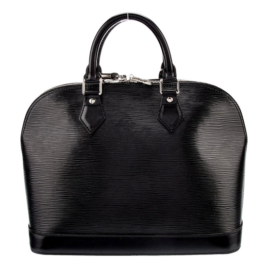 Louis Vuitton Alma Womens Handbag Black Epi Leather MM available at Queen Bee of Beverly Hills