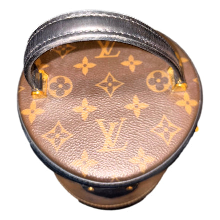 Louis Vuitton Cannes Reverse Monogram Black and Brown Bucket Bag available at Queen Bee of Beverly Hills