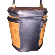 Louis Vuitton Cannes Reverse Monogram Black and Brown Bucket Bag available at Queen Bee of Beverly Hills