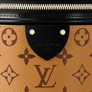 Louis Vuitton Cannes Reverse Monogram Black and Brown Bucket Bag available at Queen Bee of Beverly Hills