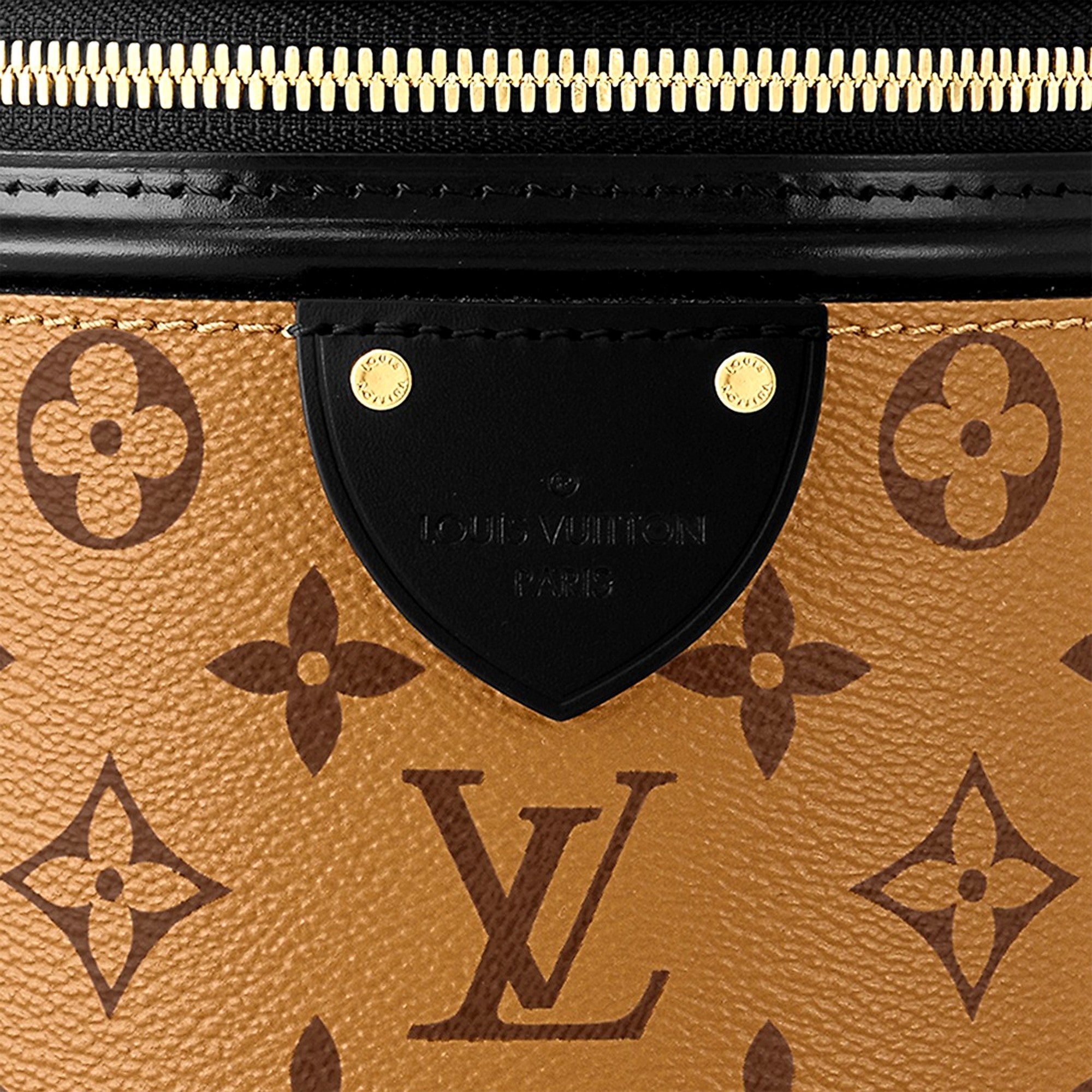 Louis Vuitton Cannes Reverse Monogram Black and Brown Bucket Bag available at Queen Bee of Beverly Hills