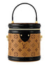 Louis Vuitton Cannes Reverse Monogram Black and Brown Bucket Bag available at Queen Bee of Beverly Hills
