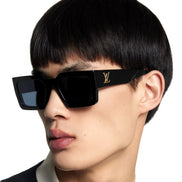 Louis Vuitton Clash Square Sunglasses Black Frame Gold LV Logo
