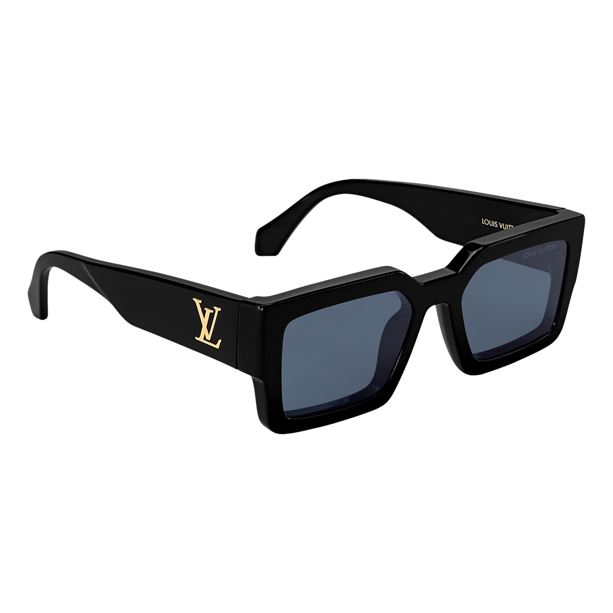 Louis Vuitton Clash Square Sunglasses Black Frame Gold LV Logo