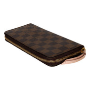 Louis Vuitton Rose Ballerine Damier Ebene Canvas Clemence Zippy Wallet -  available at Queen Bee of Beverly Hills.
