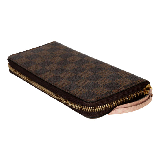 Louis Vuitton Rose Ballerine Damier Ebene Canvas Clemence Zippy Wallet -  available at Queen Bee of Beverly Hills.