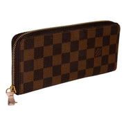 Louis Vuitton Rose Ballerine Damier Ebene Canvas Clemence Zippy Wallet -  available at Queen Bee of Beverly Hills.