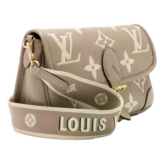 Louis Vuitton Diane Beige Monogram Empreinte Leather Crossbody Bag - available at Queen Bee of Beverly Hills. 