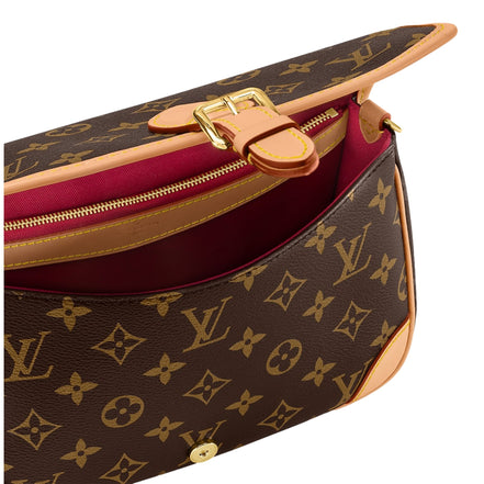 Louis Vuitton Diane Monogram Canvas Leather Satchel with Jacquard Strap