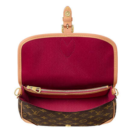 Louis Vuitton Diane Monogram Canvas Leather Satchel with Jacquard Strap