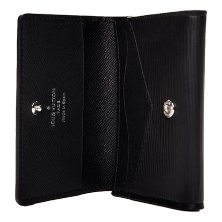 Louis Vuitton Envelope Carte de Visite Black Epi Leather available at Queen Bee of Beverly Hills